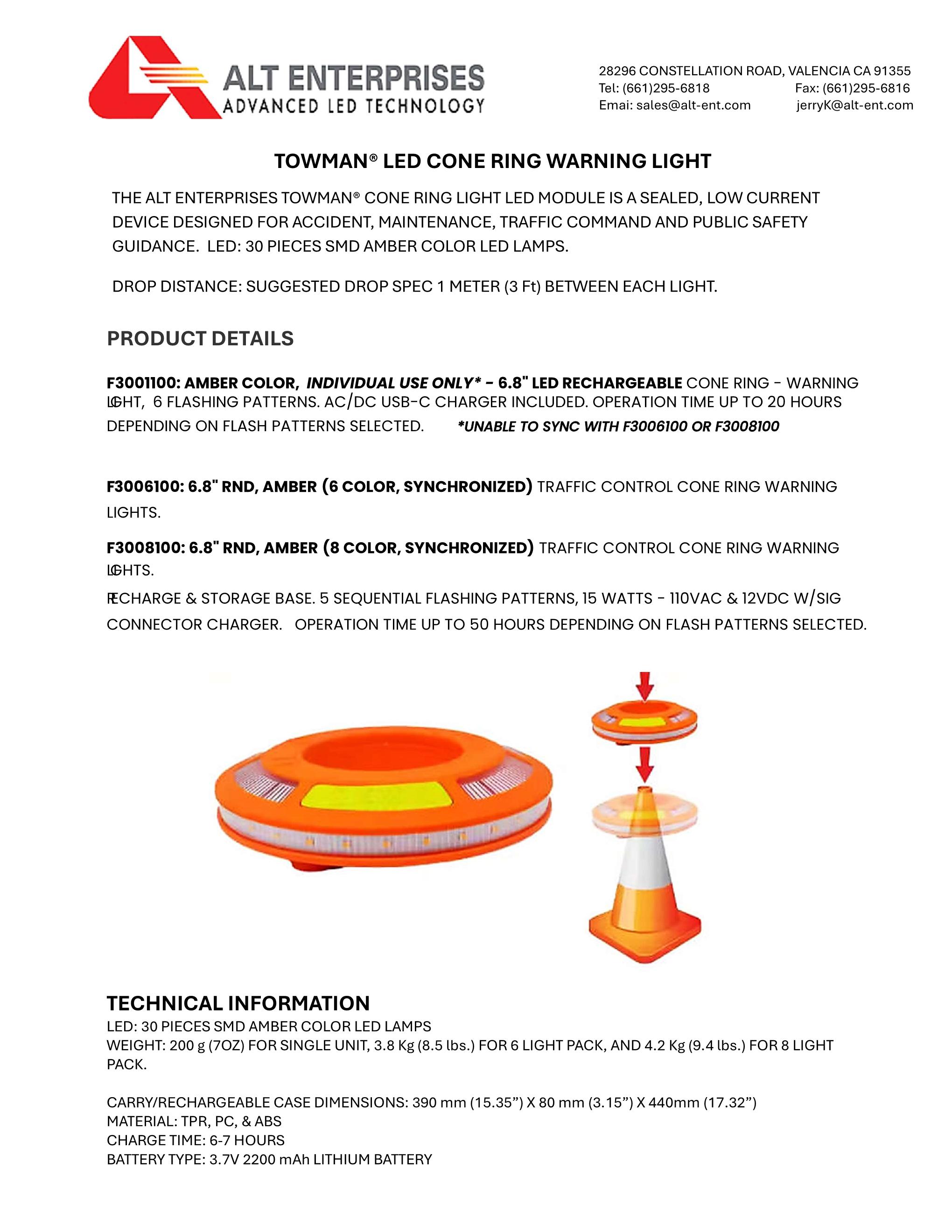 LED Cone Ring Warning Light